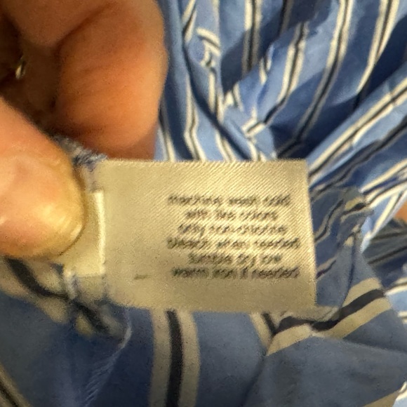 Blue and white striped v neck dress - Picture 8 of 9